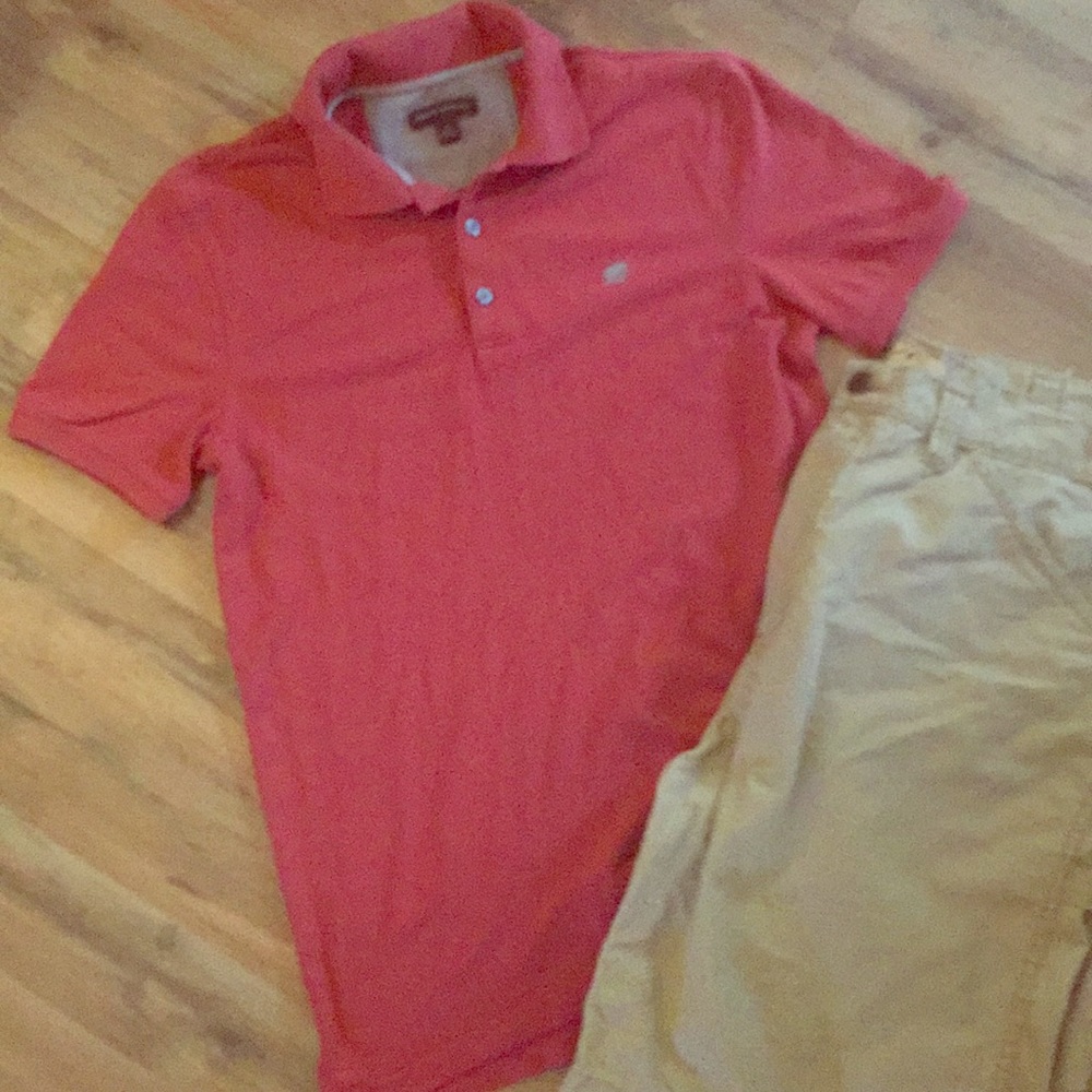 Banana Republic Polo Rust Fall Shirt Preppy Casual